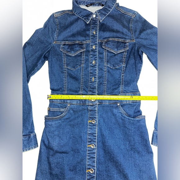 Zara Dark Blue Denim Long Sleeve Dress - Picture 3 of 7